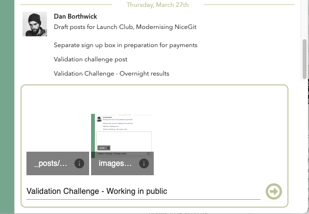 NiceGit screenshot of this very post